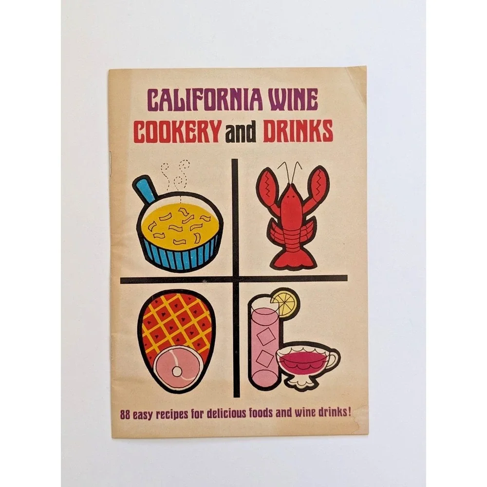 Vintage‎ 1967 California Wine Cookery and Drinks Recipe Booklet Mid Century Bar